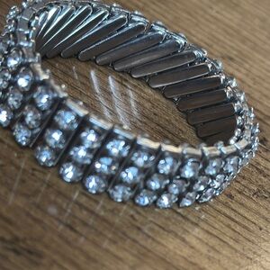 Vintage 1950'S British Hong Kong Rhinestone Expandable Bracelet HEAVY